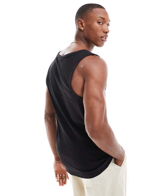 ONLY & SONS - Top senza maniche nero a coste, 4 di 4