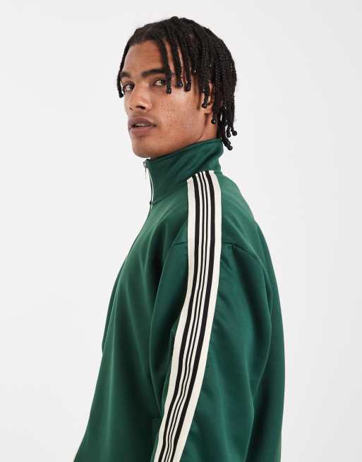 ONLY & SONS track top with side stripes in dark green - part of a set