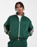 [ONLY & SONS] ONLY & SONS tracktop with side stripe in dark green (Part of a set) L Dark Green