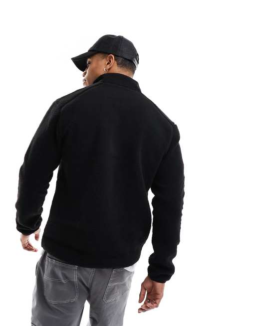 Only & Sons – Trainingsjacke aus Teddyfell zum Überziehen in Schwarz, 4 von 4