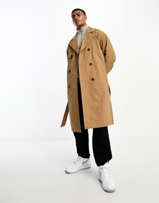 Only & Sons trench coat in beige  - ASOS Price Checker