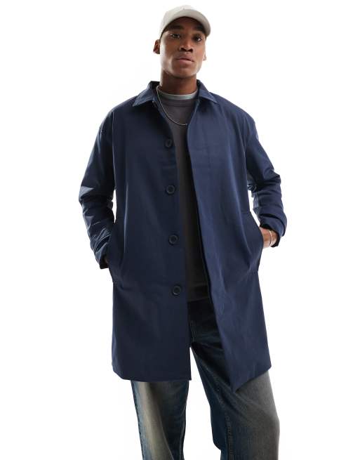 ONLY SONS Trench coat long Bleu marine ASOS