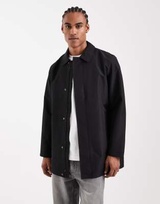SONS - Trenchcoat in Schwarz mit Kragendetail Schwarz S