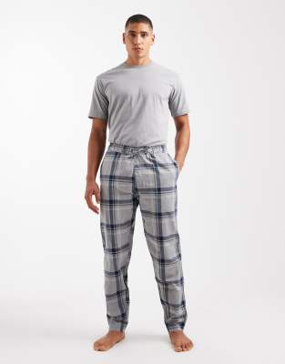 ONLY & SONS ONLY & SONS trousers & t-shirt pyjama gift set in grey check