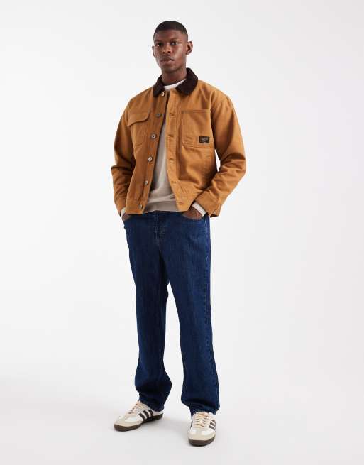 ONLY & SONS trucker jacket in deep brown with contrast collar, 2 of 5