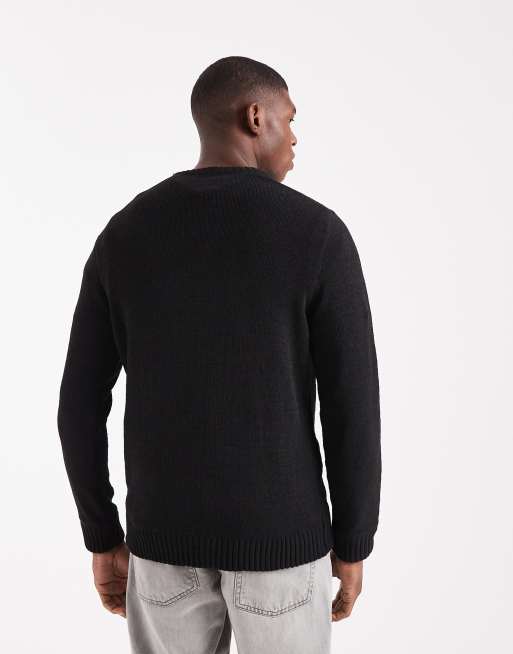 Only & Sons - Trui met ronde hals en wafelstructuur in zwart, 3 van 5