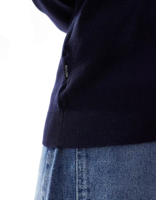 Only & Sons - Trui met ronde hals in marineblauw, 2 van 4