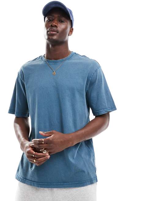 Only & Sons – Turkusowy sprany T-shirt oversize