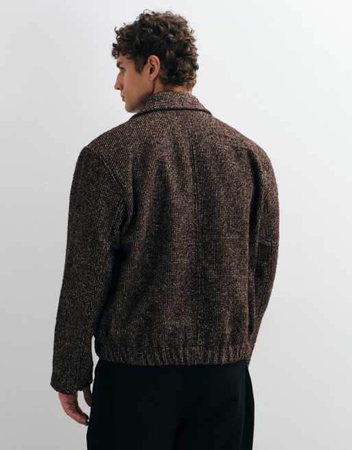 ONLY & SONS tweed jack in chocoladebruin, 2 van 9