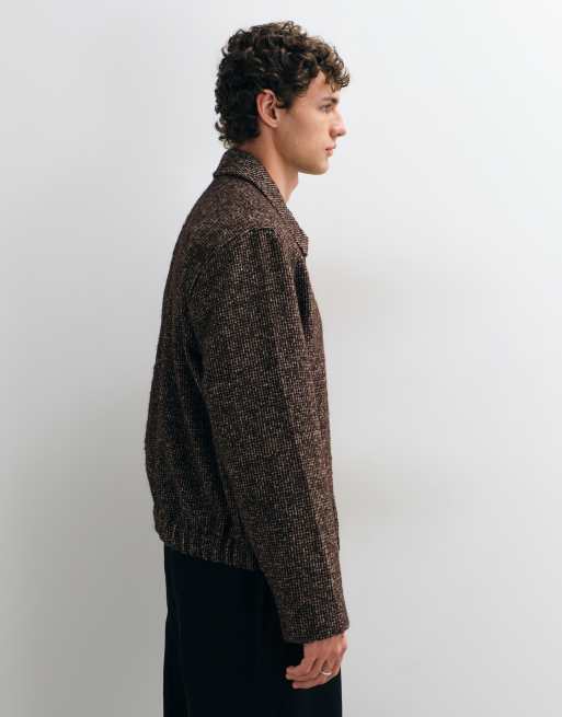 ONLY & SONS tweed jack in chocoladebruin, 5 van 9