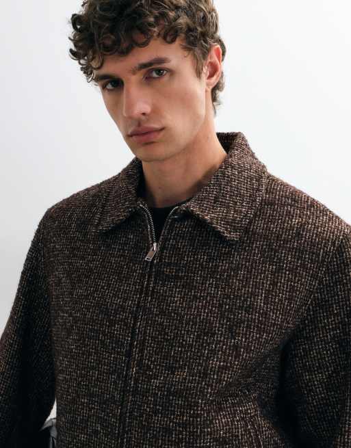 ONLY & SONS tweed jacket in chocolate brown, 4 of 9