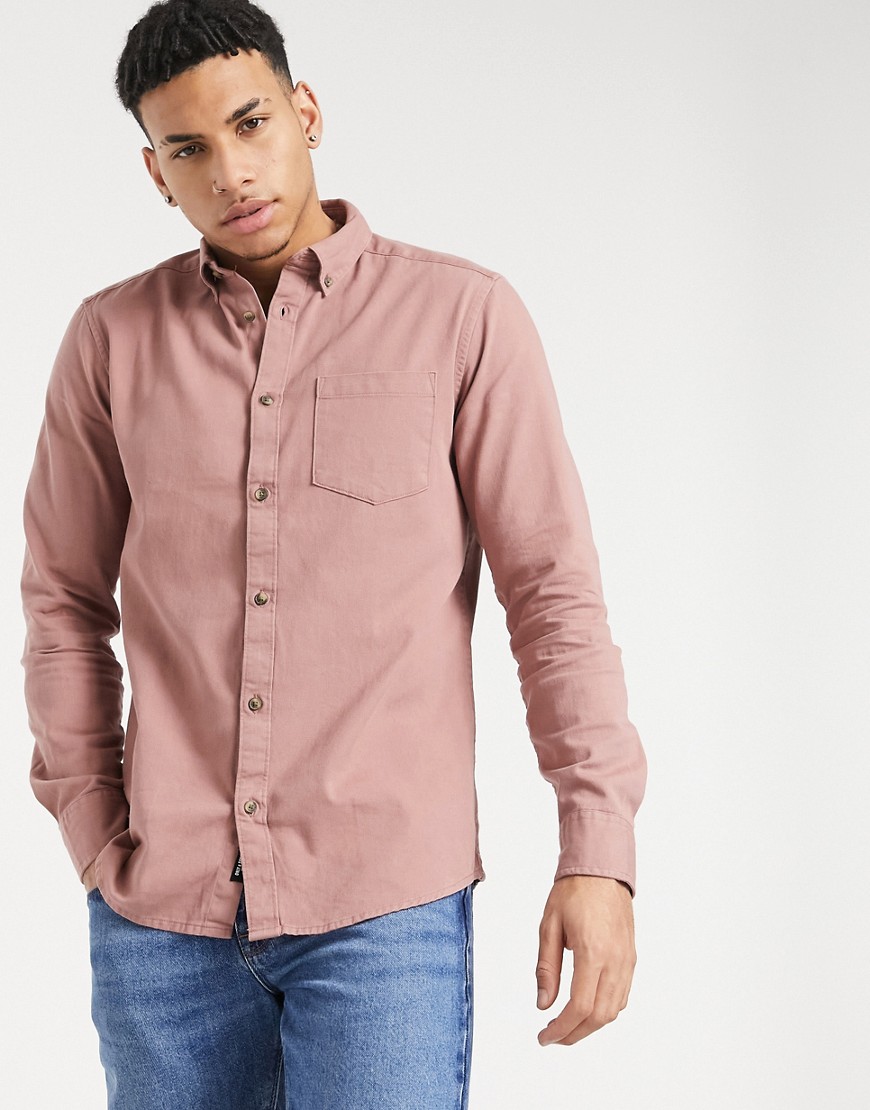 Only & Sons - Twill-skjorte i støvet pink-Lyserød