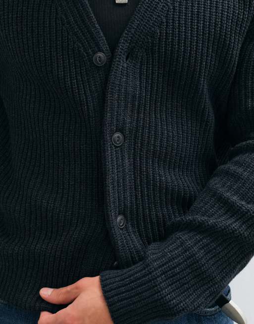 ONLY & SONS v-hals strikket cardigan i sort, 4 af 10
