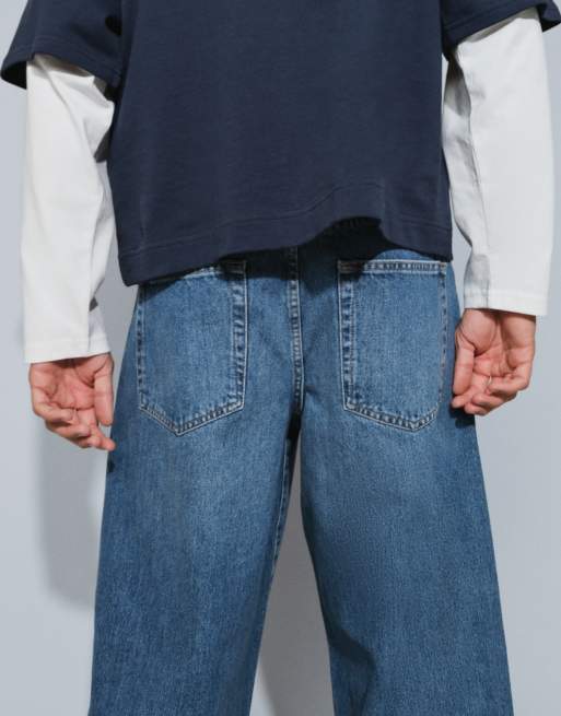 ONLY & SONS - Vaqueros Kayce de corte barrel en denim azul oscuro, 5 de 5