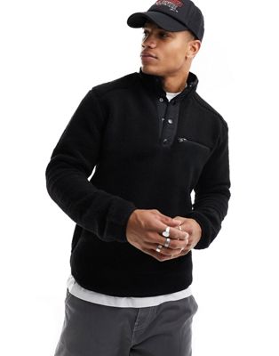 Only & Sons borg overhead jacket in black  - ASOS Price Checker