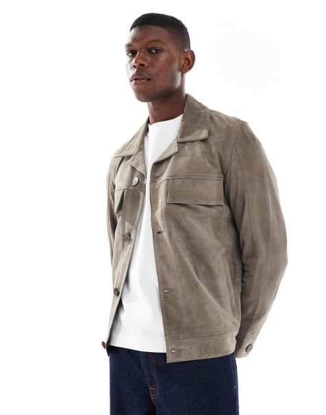 ONLY & SONS - Veste courte en daim - Taupe foncé - view 1