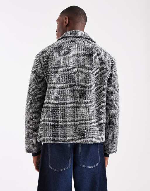 ONLY & SONS - Veste courte motif pied-de-poule à détail poche, 3 de 5