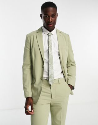 Only & Sons slim suit jacket in dusty olive - ASOS Price Checker