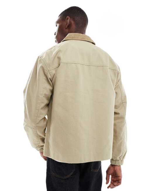 ONLY & SONS - Veste de travail épaisse et oversize avec col en velours côtelé - Beige, 3 de 5