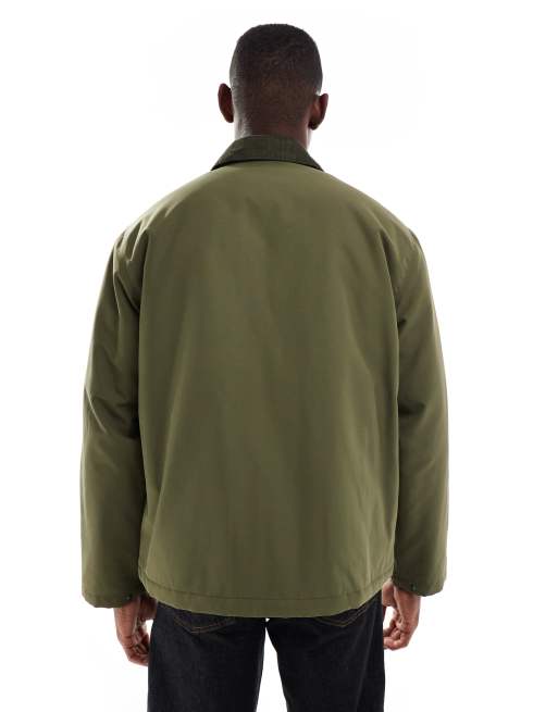 ONLY & SONS - Veste d'entraîneur rembourrée avec col en velours côtelé - Vert foncé, 3 de 5