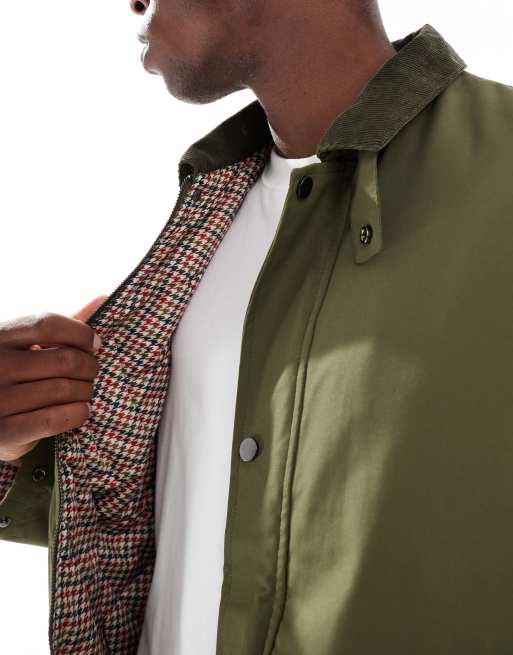 ONLY & SONS - Veste d'entraîneur rembourrée avec col en velours côtelé - Vert foncé, 5 de 5