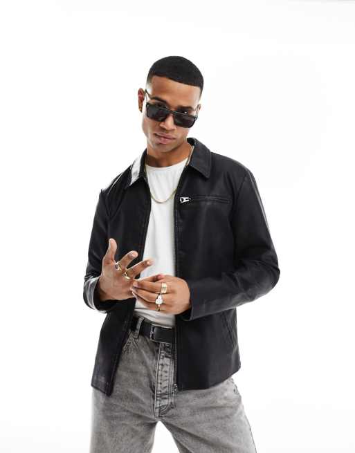 Only & Sons - Veste en similicuir - Noir