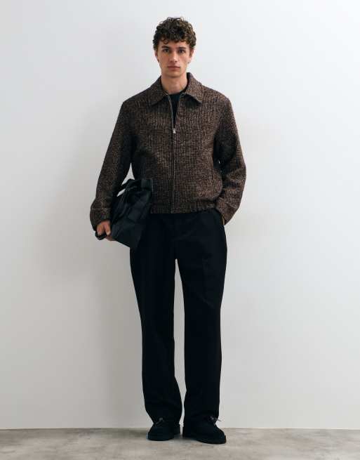ONLY & SONS veste en tweed marron chocolat, 3 de 9