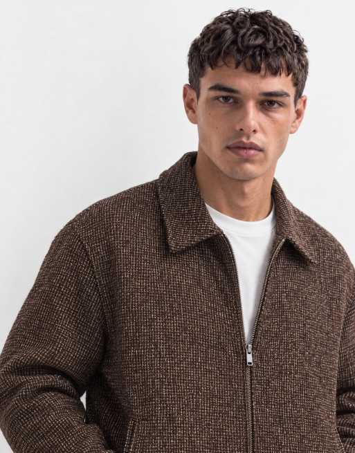 ONLY & SONS veste en tweed marron chocolat, 8 de 9
