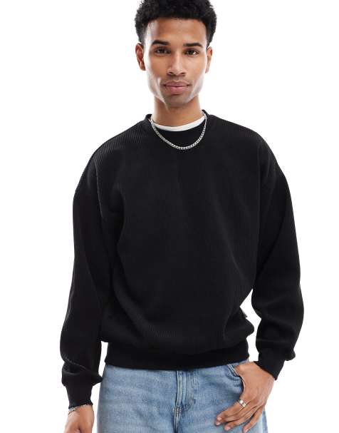 ONLY & SONS vintage fit cord jumper in black - view 1