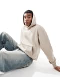 [ONLY & SONS] ONLY & SONS vintage fit hoodie in stone-Neutral S String
