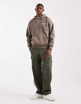 Only & Sons Vintage Fit Hoodie With Gallery Back Print In White