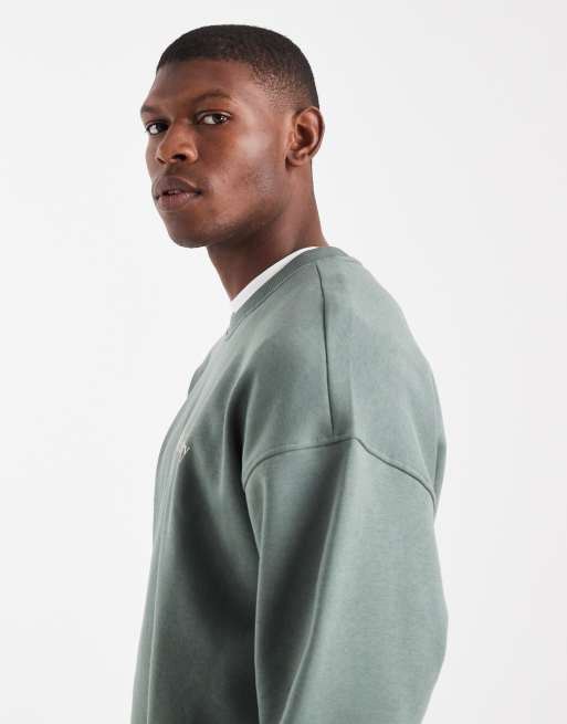 ONLY & SONS - Felpa vintage color salvia scuro con stampa Run Club sul retro