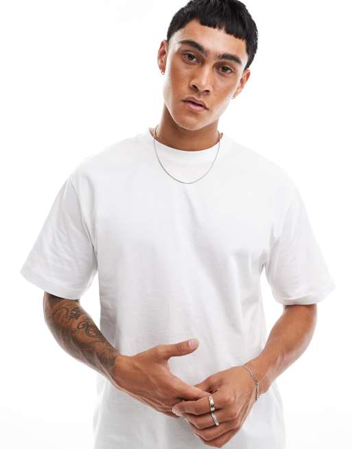 Only & Sons – Vit, avslappnad t-shirt 