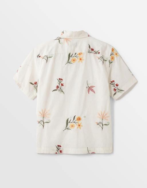 ONLY & SONS – Vit skjorta med korta ärmar och blombroderi, 7 av 9