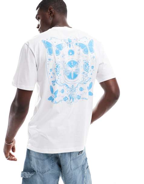 ONLY & SONS – Vit t-shirt i oversize med fjärilstryck baktill - view 1