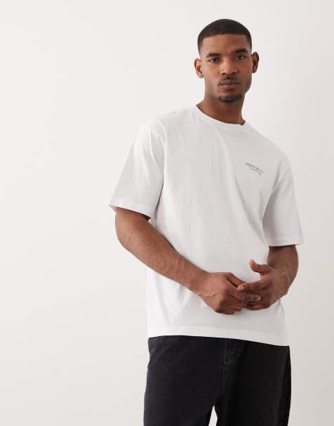 ONLY & SONS – Vit t-shirt i oversize med galleri-tryck baktill - view 1