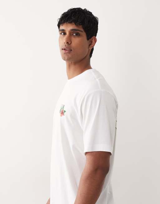 ONLY & SONS – Vit t-shirt i oversize med Lisboa- och blomtryck baktill, 4 av 5