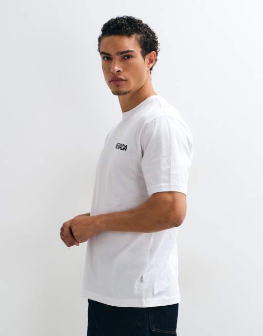 ONLY & SONS – Vit t-shirt i oversize med Nevada-tryck baktill, 4 av 5