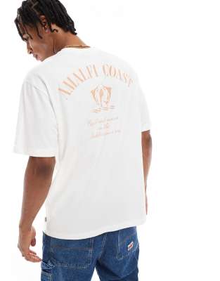 ONLY & Sons – Vit t-shirt i oversize-passform med Amalfi Coast-tryck baktill - view 1