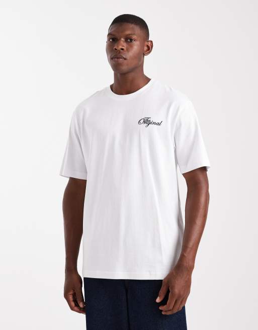 ONLY & SONS – Vit t-shirt i relaxed fit med biltryck på ryggen, 3 av 5