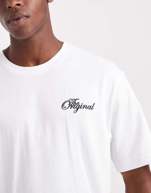 ONLY & SONS – Vit t-shirt i relaxed fit med biltryck på ryggen, 5 av 5