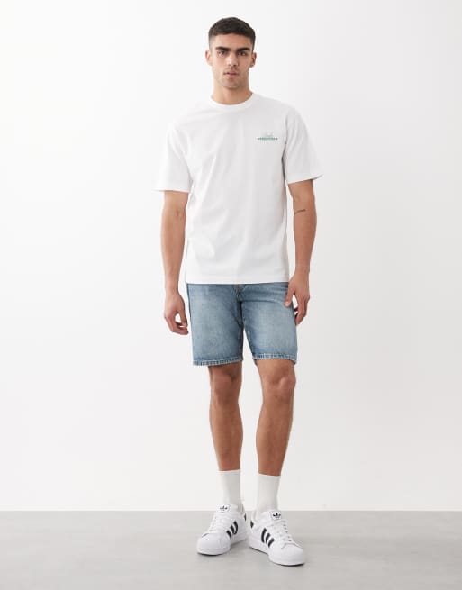 ONLY & SONS – Vit t-shirt med avslappnad passform och cafétryck baktill, 3 av 5