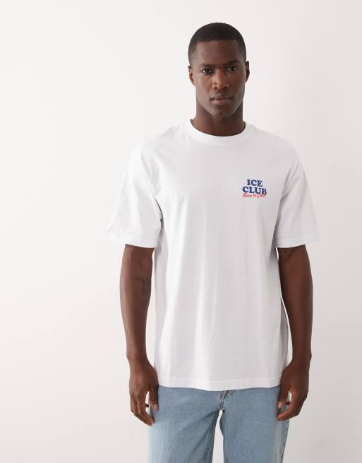 ONLY & SONS – Vit t-shirt med avslappnad passform och tryck på ryggen, 3 av 5