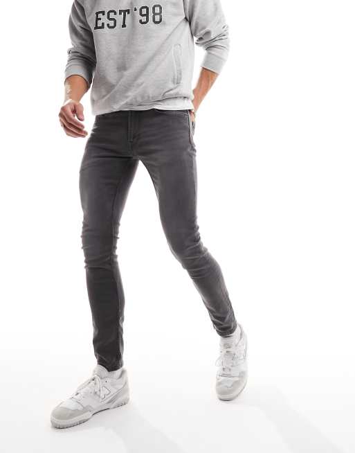 Only & Sons Warp skinny jeans in gray wash