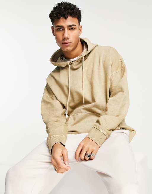 Only u0026 Sons washed oversized hoodie in beige | ASOS