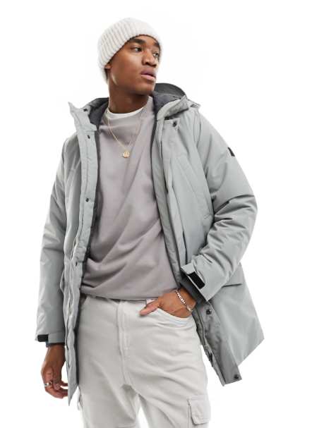 Only & Sons – Wasserdichter Parka aus Funktionsmaterial in Schwarz mit Kapuze - view 1