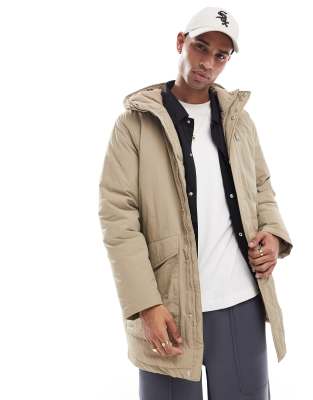 water repellent hooded parka in beige-Neutral