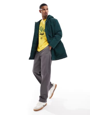 Only & Sons Water Repellent Hooded Parka In Green