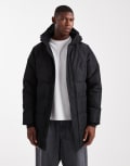 [ONLY & SONS] ONLY & SONS waterproof longline puffer with hood in black S Black