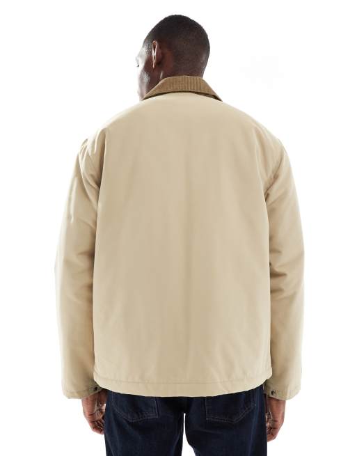 ONLY & SONS – Wattierte Trainerjacke in Beige mit Cordkragen, 3 von 5